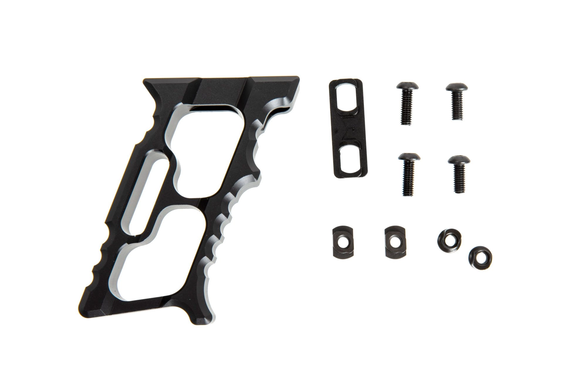 M-LOK/KEYMOD Punho de alumĂnio angulado para frente PRETO