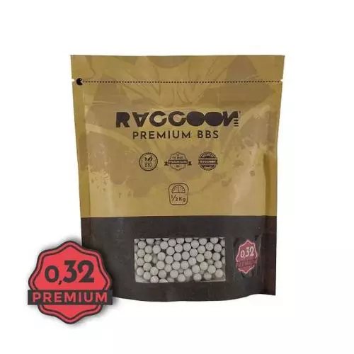BBs bio 0,32g Raccoon premium bbs 0,5kg branco