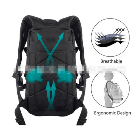 Mochila Tactica 25l preto laser cut