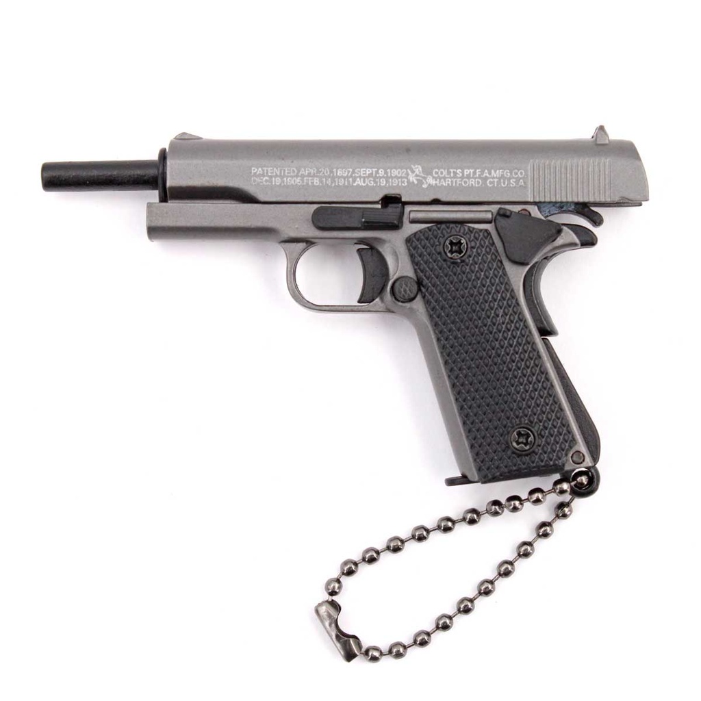 1911 PISTOLA Porta-chaves 7CM CINZA