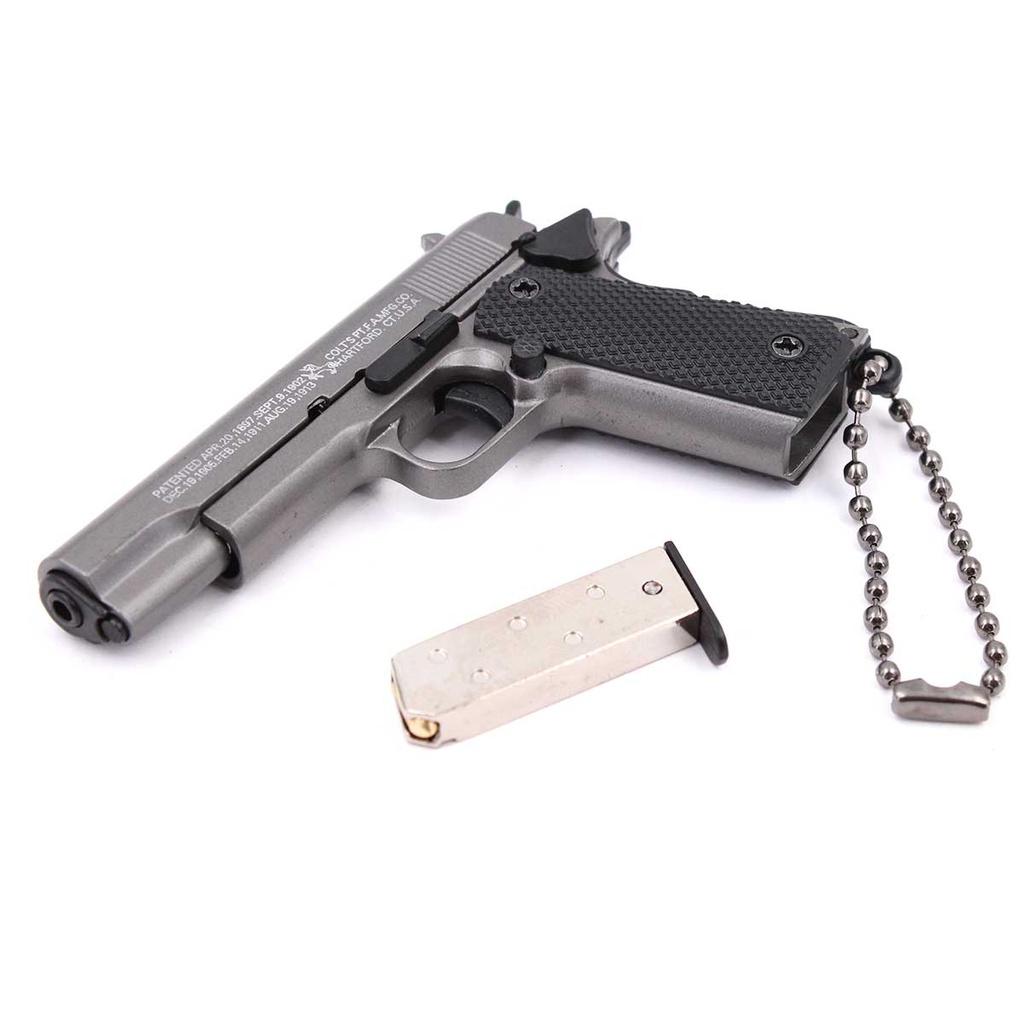 1911 PISTOLA Porta-chaves 7CM CINZA