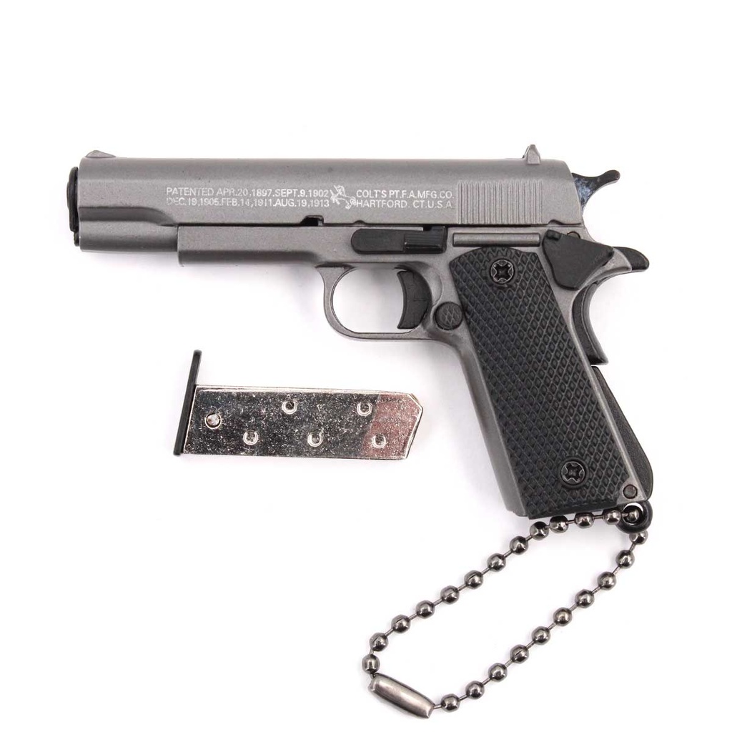 1911 PISTOLA Porta-chaves 7CM CINZA
